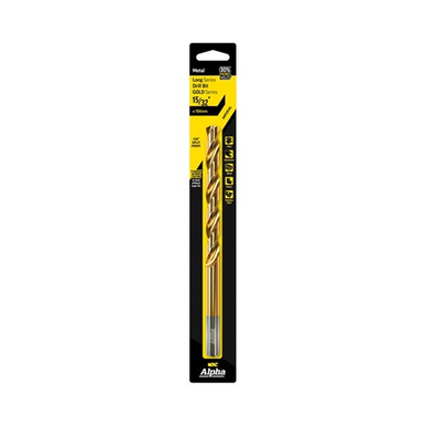 Sheffield ALPHA (7/16 - 15/32in) Imperial Gold Long Series Drill Bit Carded 1 Pce