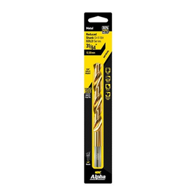 Sheffield ALPHA (31/64 - 1/2in) Imperial Gold Series Reduced Shank Drill Bit Carded 1 Pce