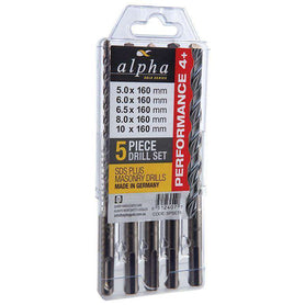 Sheffield Alpha 5 pices SDS Plus Masonry Drill Set x 160mm
