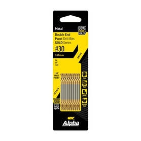 Sheffield ALPHA Gauge Gold Series Double End Panel Drills Trade Pack 10 Pce