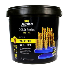 Sheffield ALPHA Metric Gold Series Metal Jobber Drill Set - 100 Piece