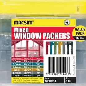 Macsim Fastening Systems Mixed 75mm Window Packers - 570pcs