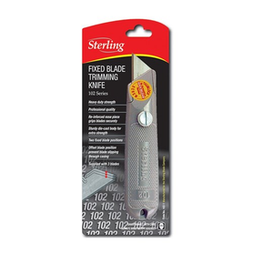 Sheffield Sterling Ultra-Lap Silver Fixed Knife w/Thumlock - Carded
