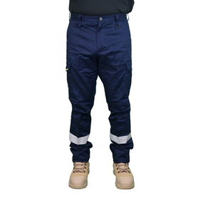 Workit Workwear Stretch Ripstop Modern Fit Taped Cargo Pants-Navy