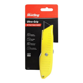 Sheffield Sterling Ultra Grip Fluro Retractable Knife with 3 Blades - Carded