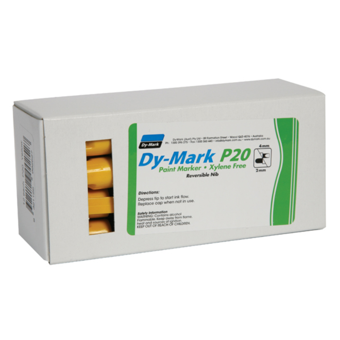 Dy-Mark P20 Paint Marker Pen Reversible Bullet/Chisel Tip Box 12