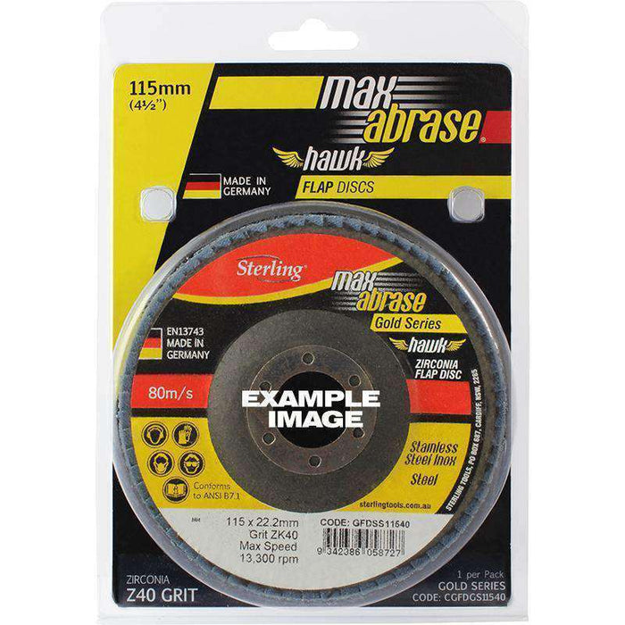 Sheffield Maxabrase 125mm Flap Disc Gold Inox Stainless Carded Single Pack