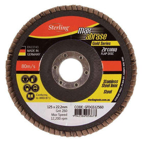 Sheffield Maxabrase 100mm x Z60 Gold Series Flap Disc Pack of 10