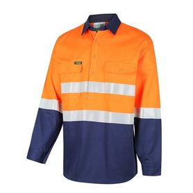 Workit Hi-Vis 2 Tone Closed Front Lightweight Taped Shirt