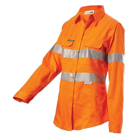 Workit Workwear Hi-Vis Women's 2 Tone Lightweight Taped Shirt - Orange