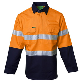 Workit Workwear Hi-Vis 2 Tone Closed Front Dual Weight Welders Taped Shirt