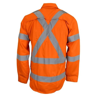 Workit Workwear Flarex Ripstop PPE2 FR Inherent 197gsm Nsw Rail Taped Shirt - Orange