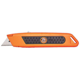 Sheffield Sterling Auto-Retracting Orange Safety Knife w/Rubber Grip