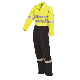 Workit Workwear PPE2 Flarex FR Inherent 215gsm Vented Taped Coverall - Yellow/Navy