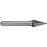 Sheffield Alpha 1/8in Pointed Cone Carbide Burr, 1/8in shank dia