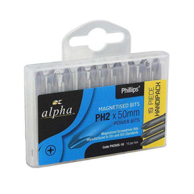 Sheffield Alpha Philips PH1 x 50mm Power Bits - Handipack (x10)