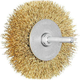 Pferd Shaft Mounted Wheel Brushes Brass Wire Crimped 6Mm Rbu Pack of 10 (1439892537416)