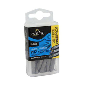 Sheffield Alpha PH2 x 25mm Phillips 1/4" Insert Driver Bits Handipacks (x20)