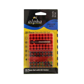 Sheffield Alpha 33 pce Hex to Square Adapter Security Bit Set Imperial