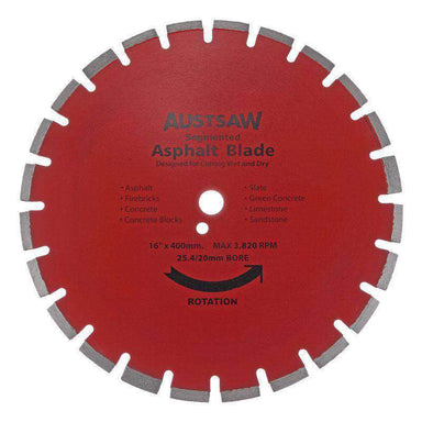 Sheffield Austsaw Diamond Red Blade Segmented Asphalt 25.4/20mm Bore (3534652833864)