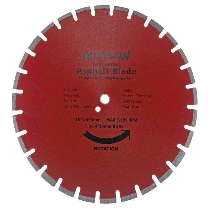 Sheffield Austsaw Diamond Red Blade Segmented Asphalt 25.4/20mm Bore (3534652833864)