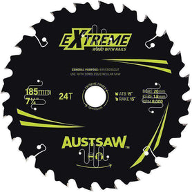 Sheffield Austsaw Extreme Wood w/Nails Blade 185mm x 20/Bore Carded