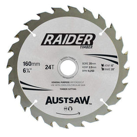 Sheffield Austsaw Raider Timber Blade 160mm x 20/16 Bore Carded