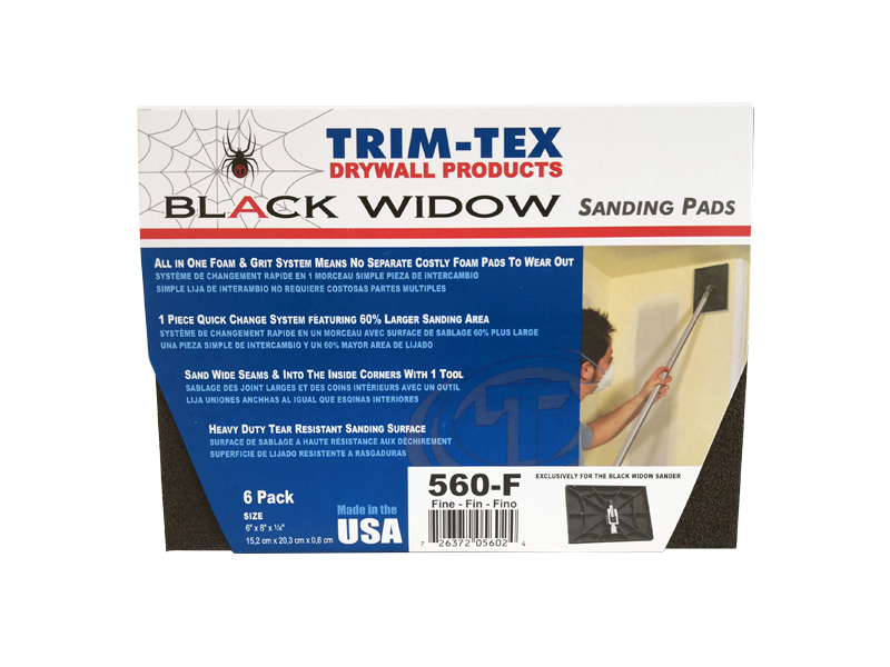 Wallboard Tools Black Widow Sanding Pads Trim-Tex Fine/Medium