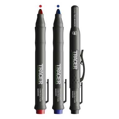 Sheffield TRACER Clog Free Marker Set - 3pc pack (1x Black / 1x Blue / 1x Red) w/Site Holsters