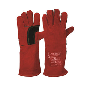 ProChoice Pyromate Red Kevlar Glove Large Cow Split Leather Pack of 6