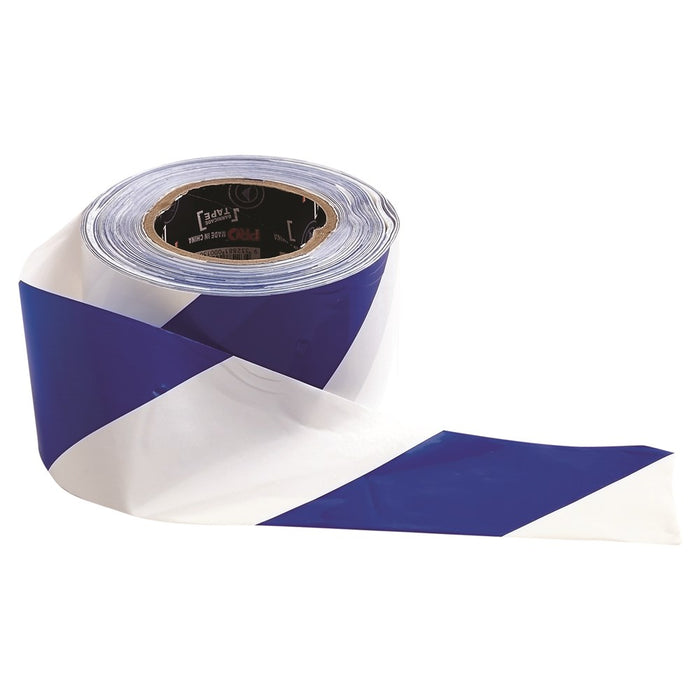 ProChoice Barricade Heavy Duty Plastic Tape 100m X 75mm Blue & White (1445278449736)