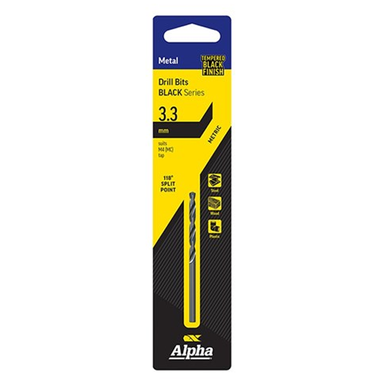 Sheffield ALPHA Metric Jobber Drill Bit - Black Series (Dia: 3.2, 3.3, 3.5mm)