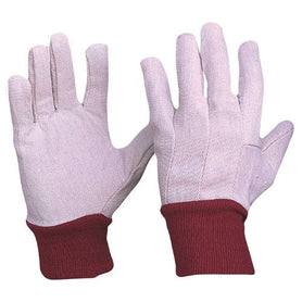 Pro Choice Cotton Drill Red Knit Wrist Gloves Ladies Size - Pack of 12