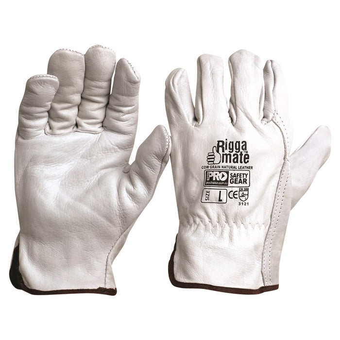 ProChoice Riggamate Natural Cow Grain Leather Gloves Pack of 12 (1444684890184)