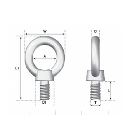 Inox World Stainless Collared Eye Bolt JIS Type A4 (316) M6 Pack of 10 (4012630933576)