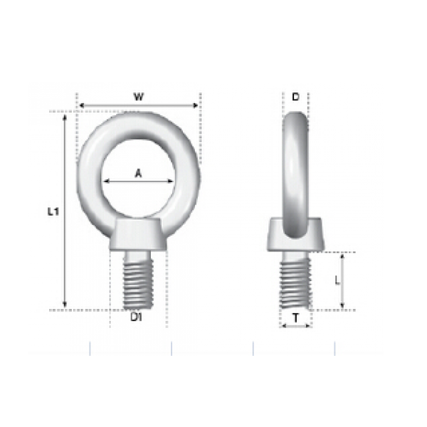 Inox World Stainless Collared Eye Bolt JIS Type A4 (316) Pack of 2 (4012631031880)