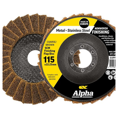 Sheffield ALPHA Flap Disc Surface Finishing Coarse / Brown SCM Bulk