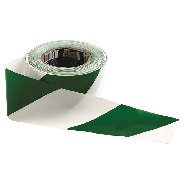 ProChoice Barricade Heavy Duty Plastic Tape 100m X 75mm Green & White (1445279006792)