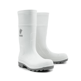 BISON Mohawk PVC/Nitrile Food Industry Safety Gumboot White/Grey