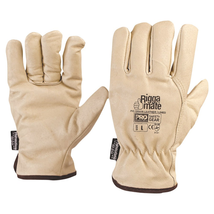 ProChoice Riggamate Lined Glove - Pig Grain Leather Large Pack of 12