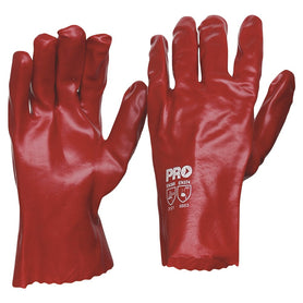 ProChoice 27cm Red Single PVC Gauntlet Gloves Large Pack of 12 (1444723851336)