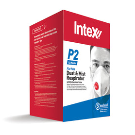Intex Dust Mask & Mist Resp Flat Fold P2 with Valve Box of 12 (Box of 20pcs)