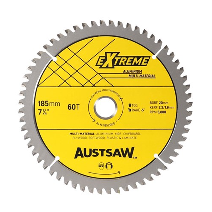 Sheffied AUSTSAW Extreme Aluminium Blade Triple Chip (160mm, 185mm) Carded