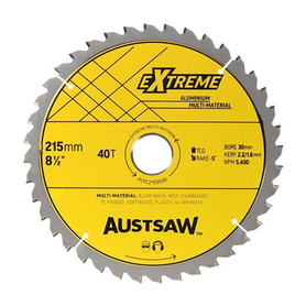 Sheffield AUSTSAW Aluminium Blade Triple Chip Carded 215mm x 30mm Bore Carded