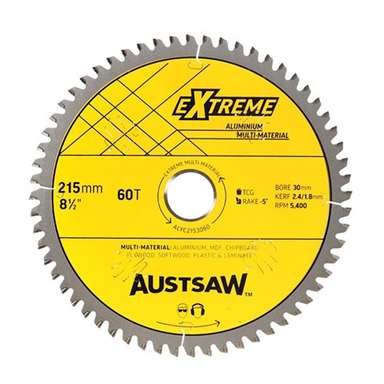 Sheffield AUSTSAW Aluminium Blade Triple Chip Carded 215mm x 30mm Bore Carded