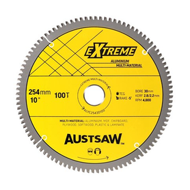 Sheffield AUSTSAW Aluminium Blade Triple Chip Carded 254mm x 30mm x 100T Carded
