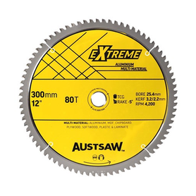 Sheffield AUSTSAW Aluminium Blade Triple Chip Carded 300mm x 25.4mm Bore Carded
