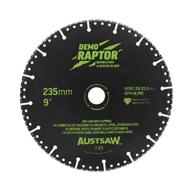 Sheffied AUSTSAW Demo Raptor Demolition Diamond Blade (185mm, 235mm) Carded