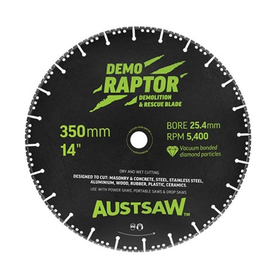 Sheffied AUSTSAW Demo Raptor Demolition Diamond Blade 350mm (14") x 25.4mm Carded