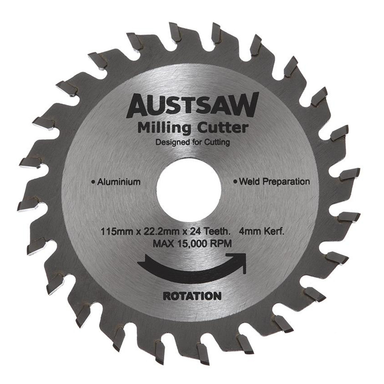 Sheffield AUSTSAW Metal Milling Cutter Blade (103mm, 115mm, 125mm) Carded